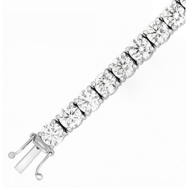 Lab grown platinum 17.05ct round diamond tennis bracelet