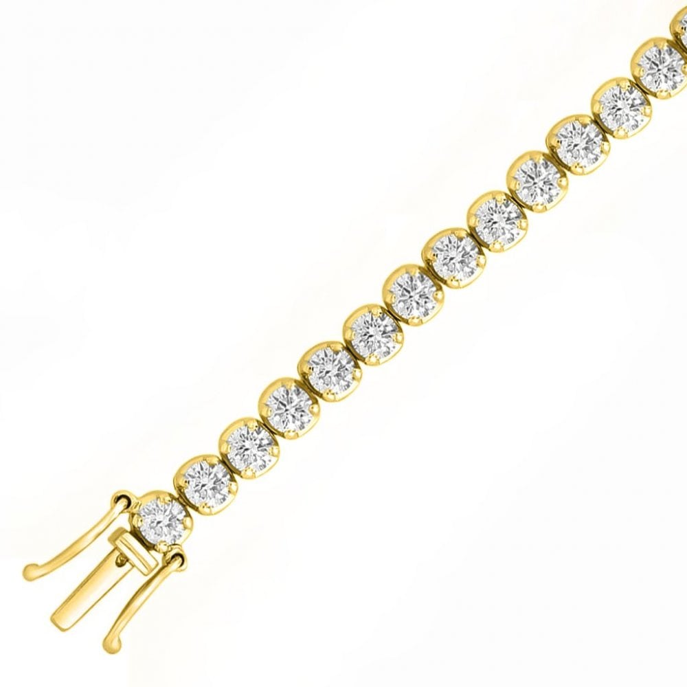 LG 18ct yellow gold 5.00ct round diamond tennis bracelet