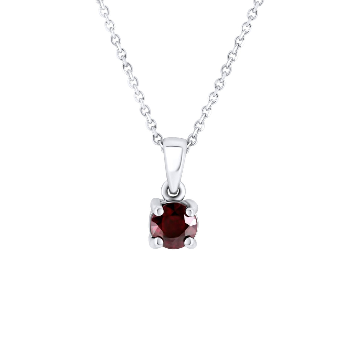 Platinum 5mm x 5mm ruby pendant