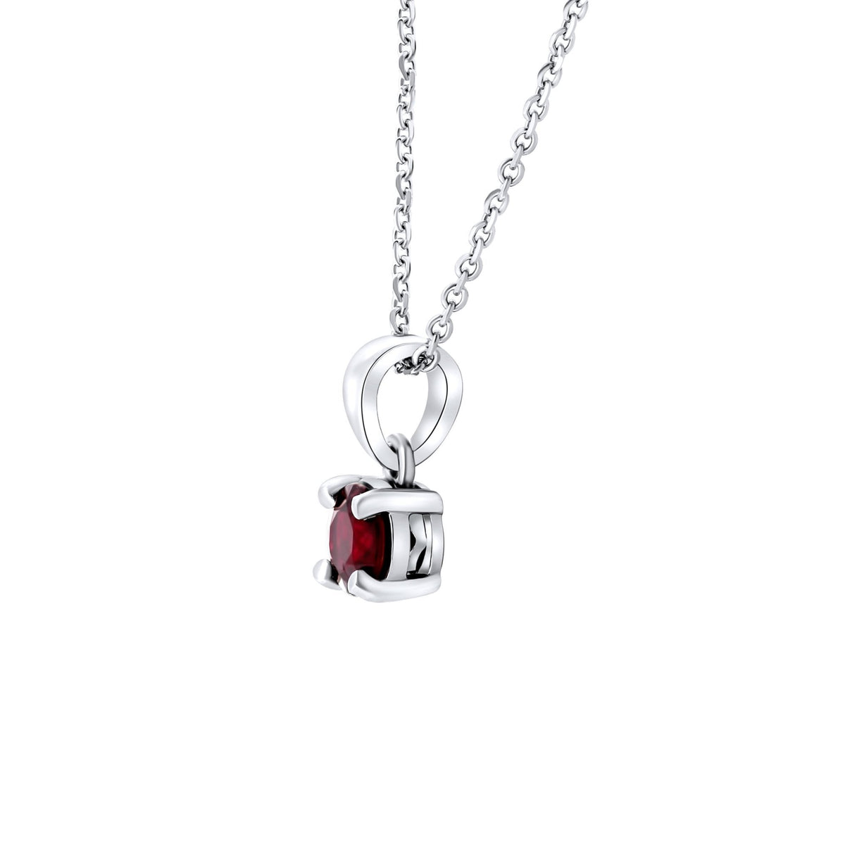Platinum 5mm x 5mm ruby pendant