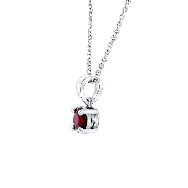 Platinum 5mm x 5mm ruby pendant