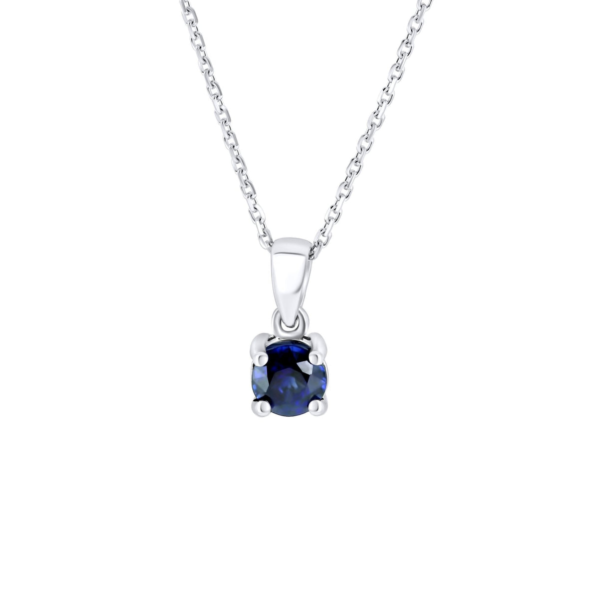Platinum 5mm x 5mm sapphire pendant