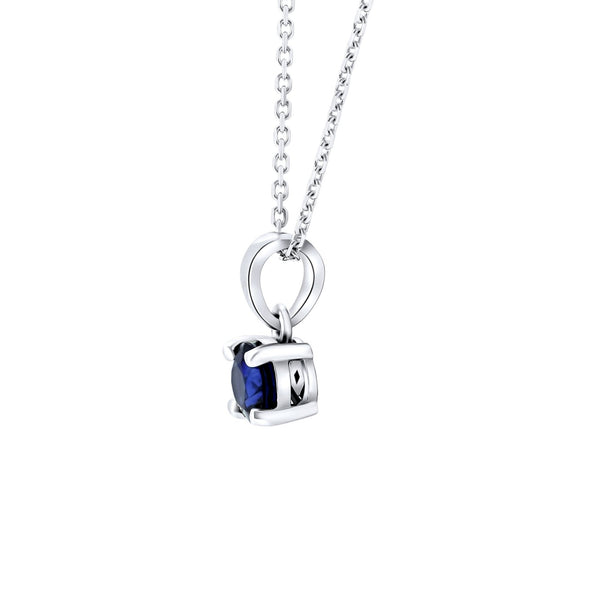 Platinum 5mm x 5mm sapphire pendant