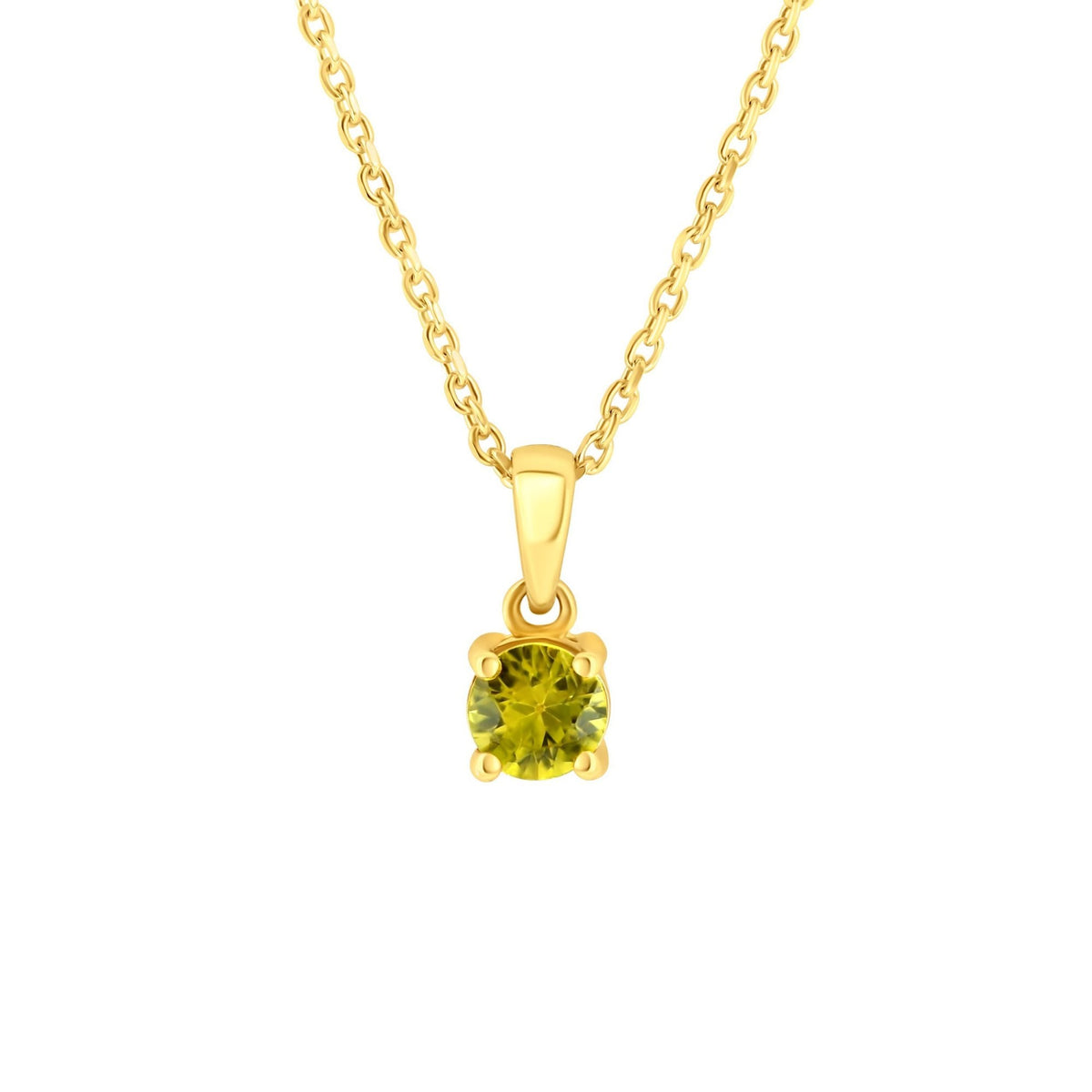 18ct yellow gold 5mm x 5mm yellow sapphire pendant