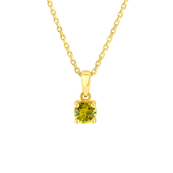 18ct yellow gold 5mm x 5mm yellow sapphire pendant