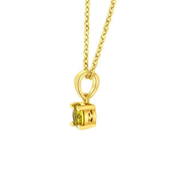 18ct yellow gold 5mm x 5mm yellow sapphire pendant