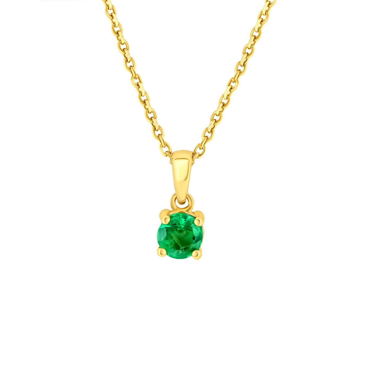 18ct yellow gold 5mm x 5mm emerald pendant