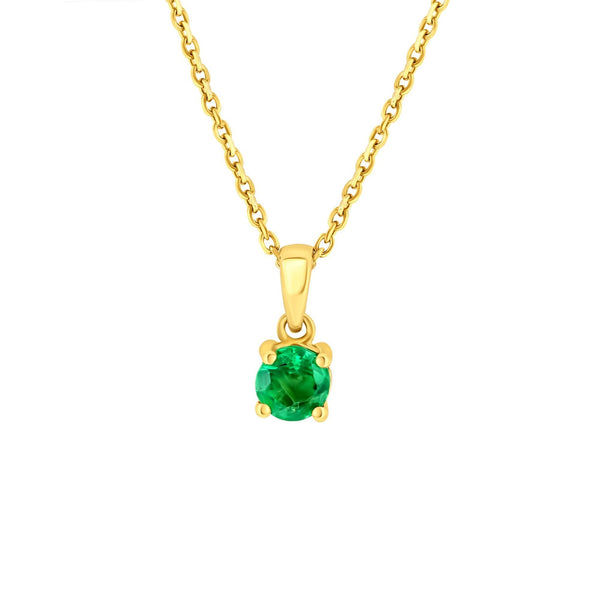 18ct yellow gold 5mm x 5mm emerald pendant
