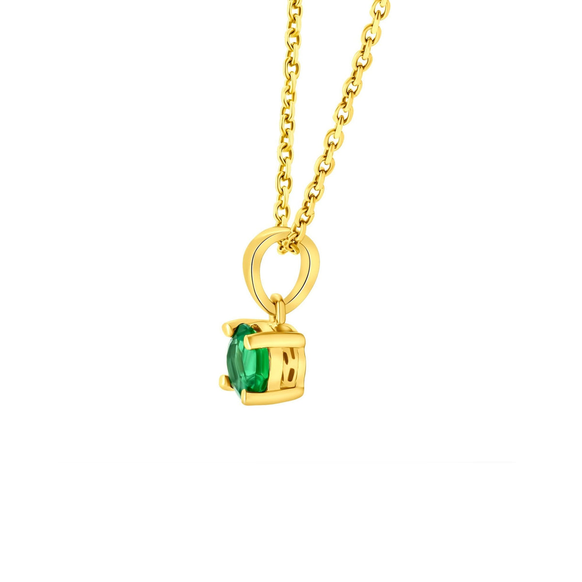 18ct yellow gold 5mm x 5mm emerald pendant