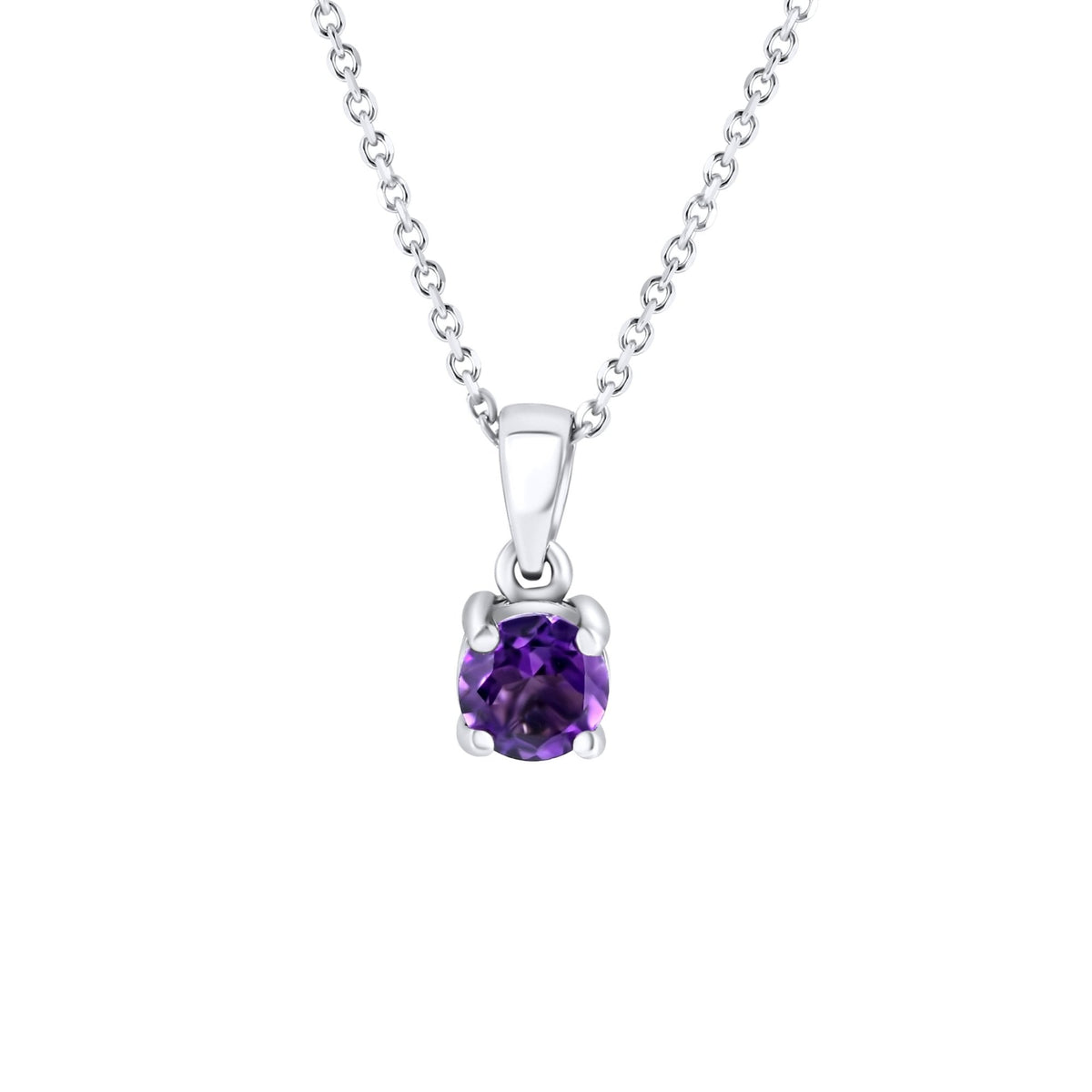 Platinum 5mm x 5mm amethyst pendant