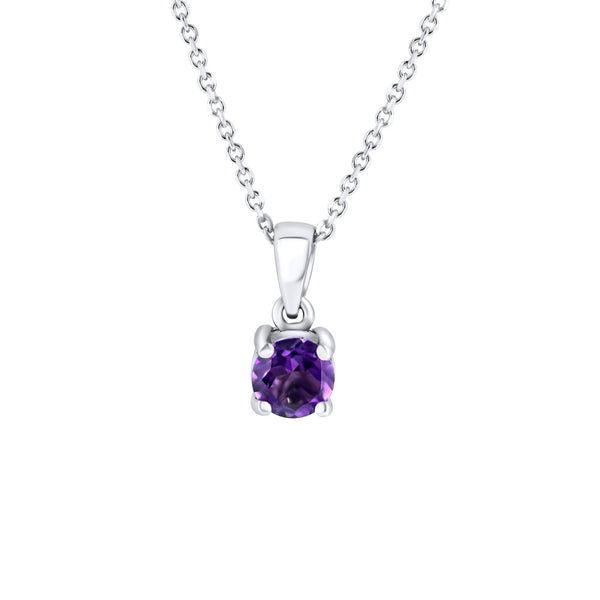 Platinum 5mm x 5mm amethyst pendant