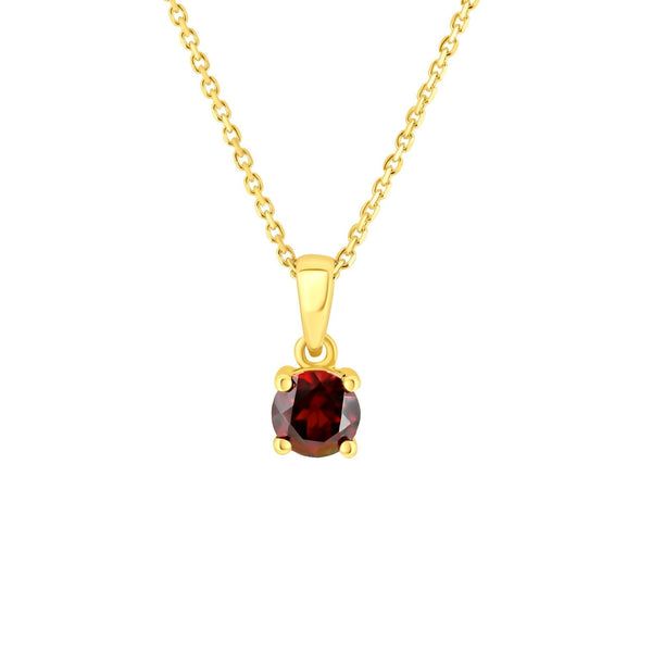 18ct yellow gold 5mm x 5mm garnet pendant