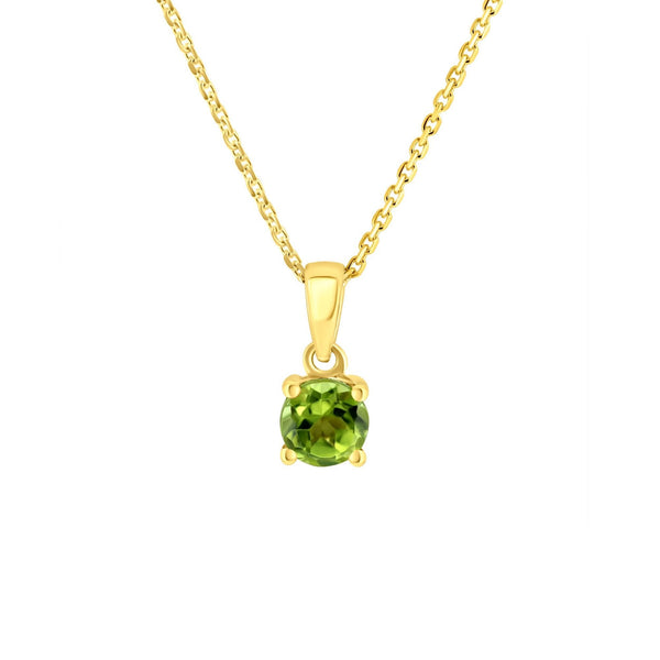 18ct yellow gold 5mm x 5mm peridot pendant