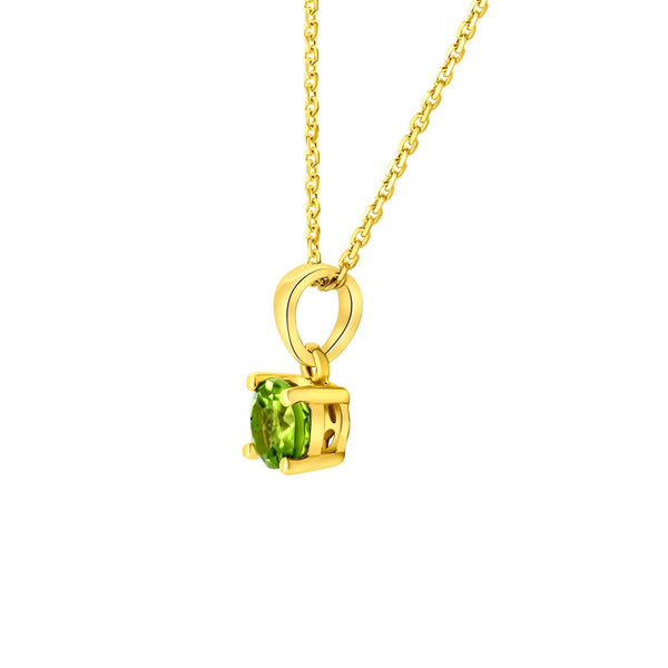 18ct yellow gold 5mm x 5mm peridot pendant
