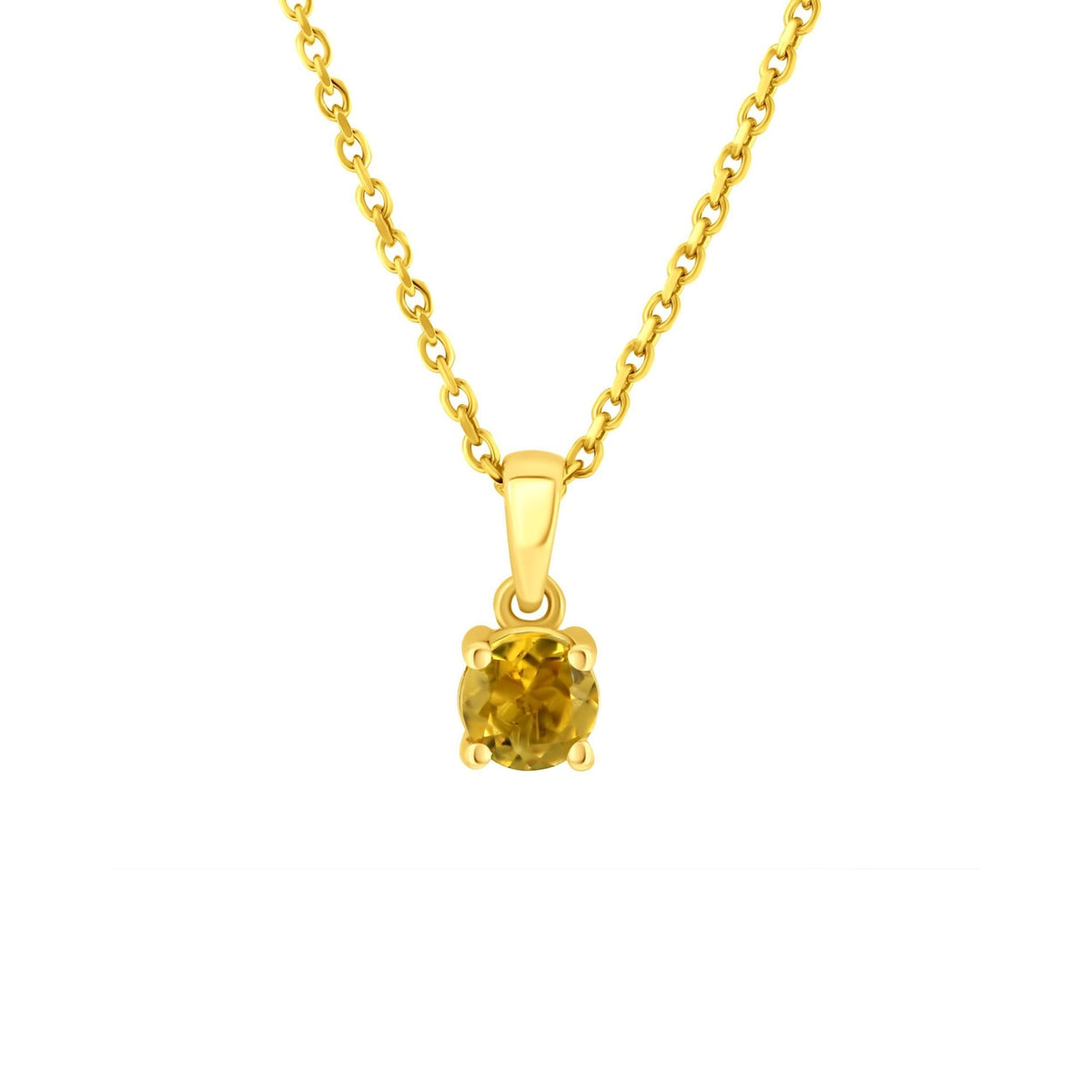 18ct yellow gold 5mm x 5mm citrine pendant