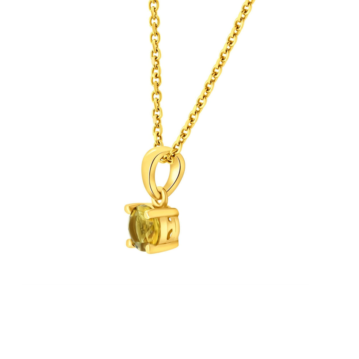 18ct yellow gold 5mm x 5mm citrine pendant