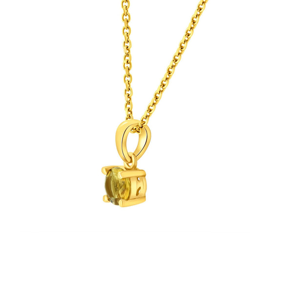 18ct yellow gold 5mm x 5mm citrine pendant