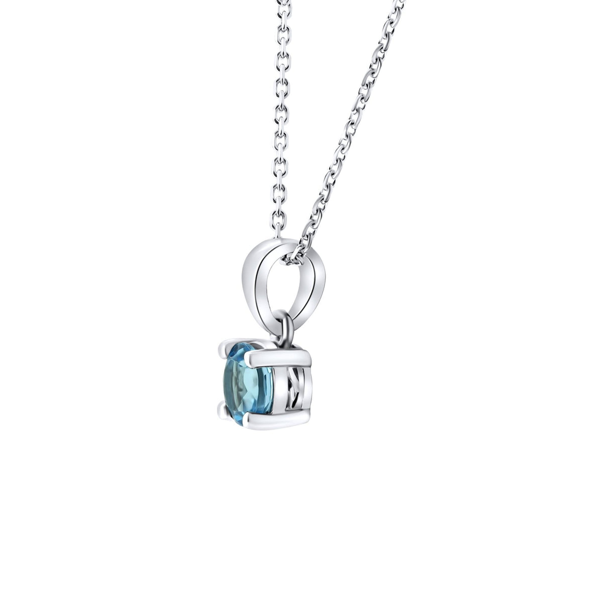 Platinum 5mm x 5mm Swiss blue topaz pendant