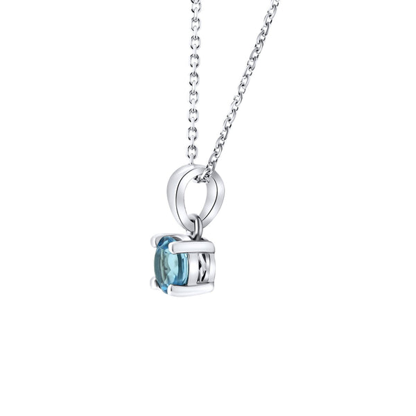 Platinum 5mm x 5mm Swiss blue topaz pendant