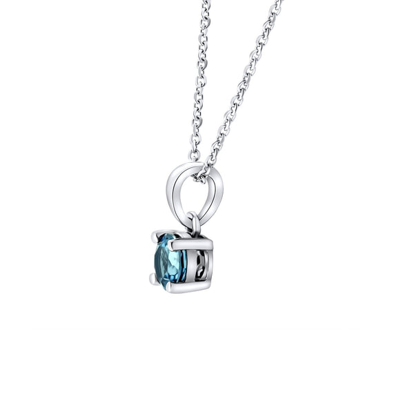 Platinum 5mm x 5mm London blue topaz pendant