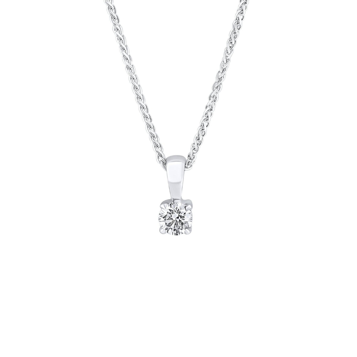 Platinum 0.20ct F VS2 GIA round brilliant cut diamond pendant