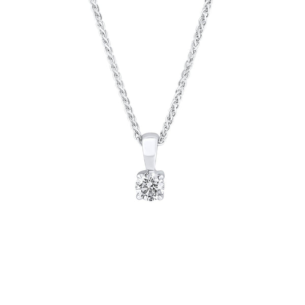 Platinum 0.20ct F VS2 GIA round brilliant cut diamond pendant