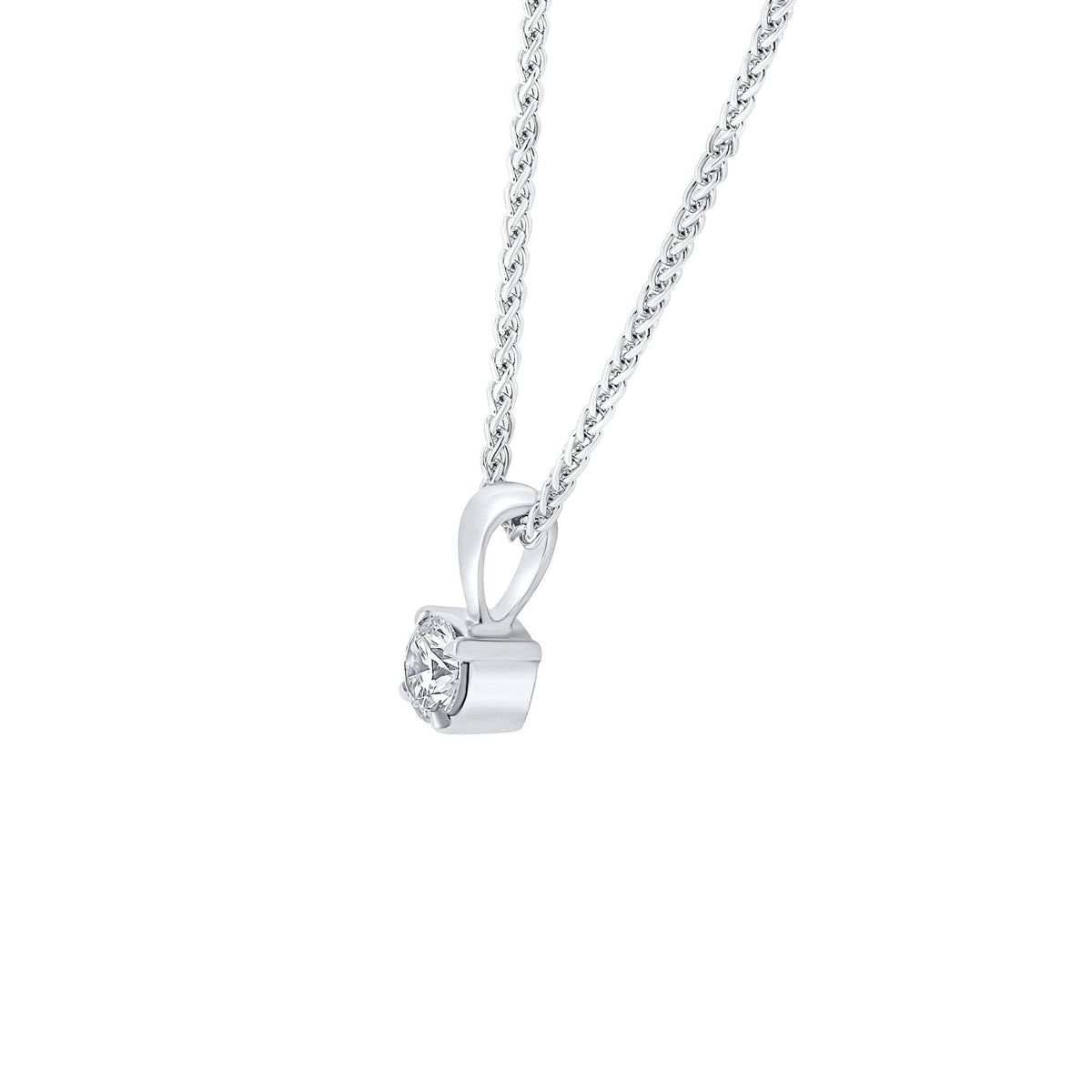 Platinum 0.20ct F VS2 GIA round brilliant cut diamond pendant