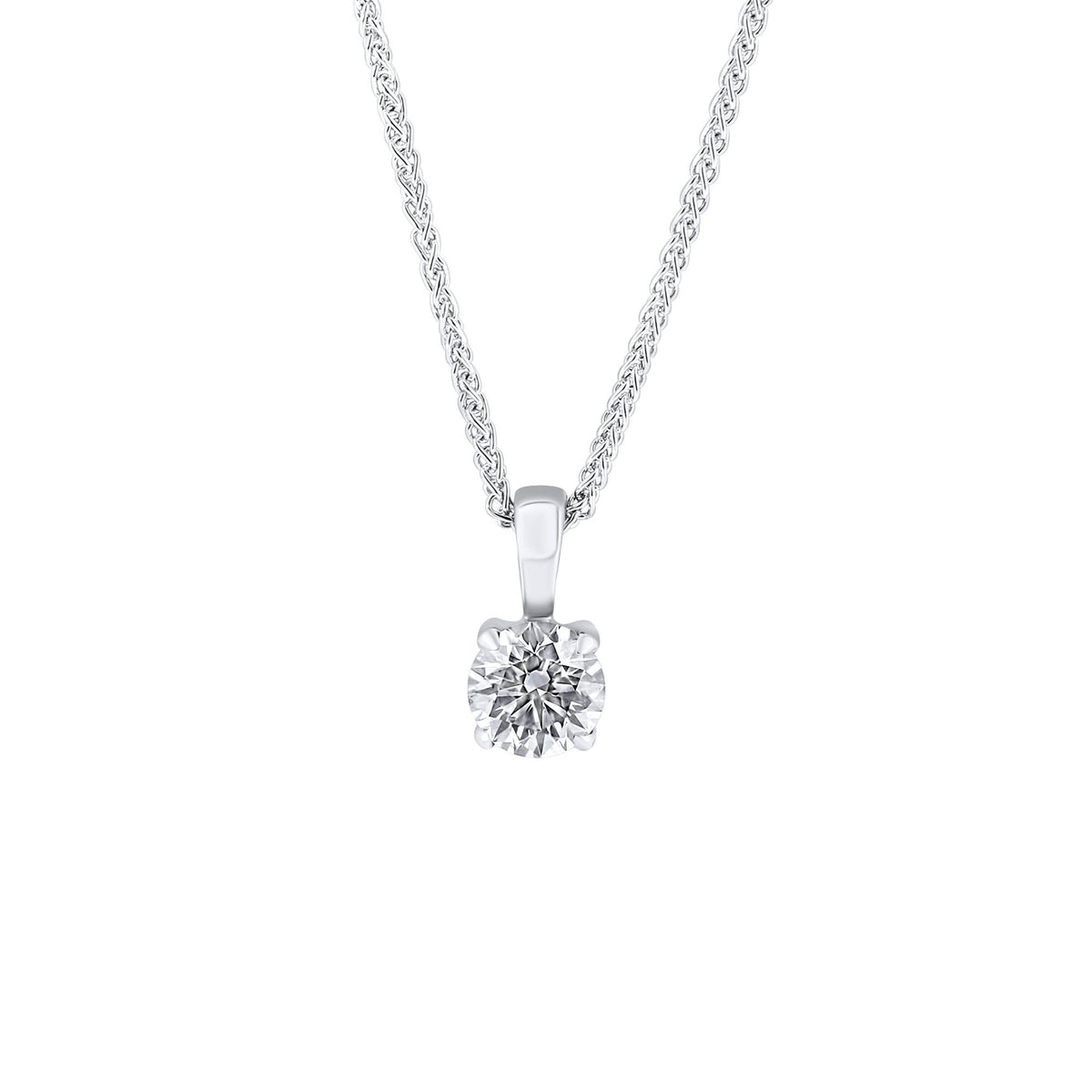 Platinum 0.50ct F VS2 GIA round brilliant cut diamond pendant
