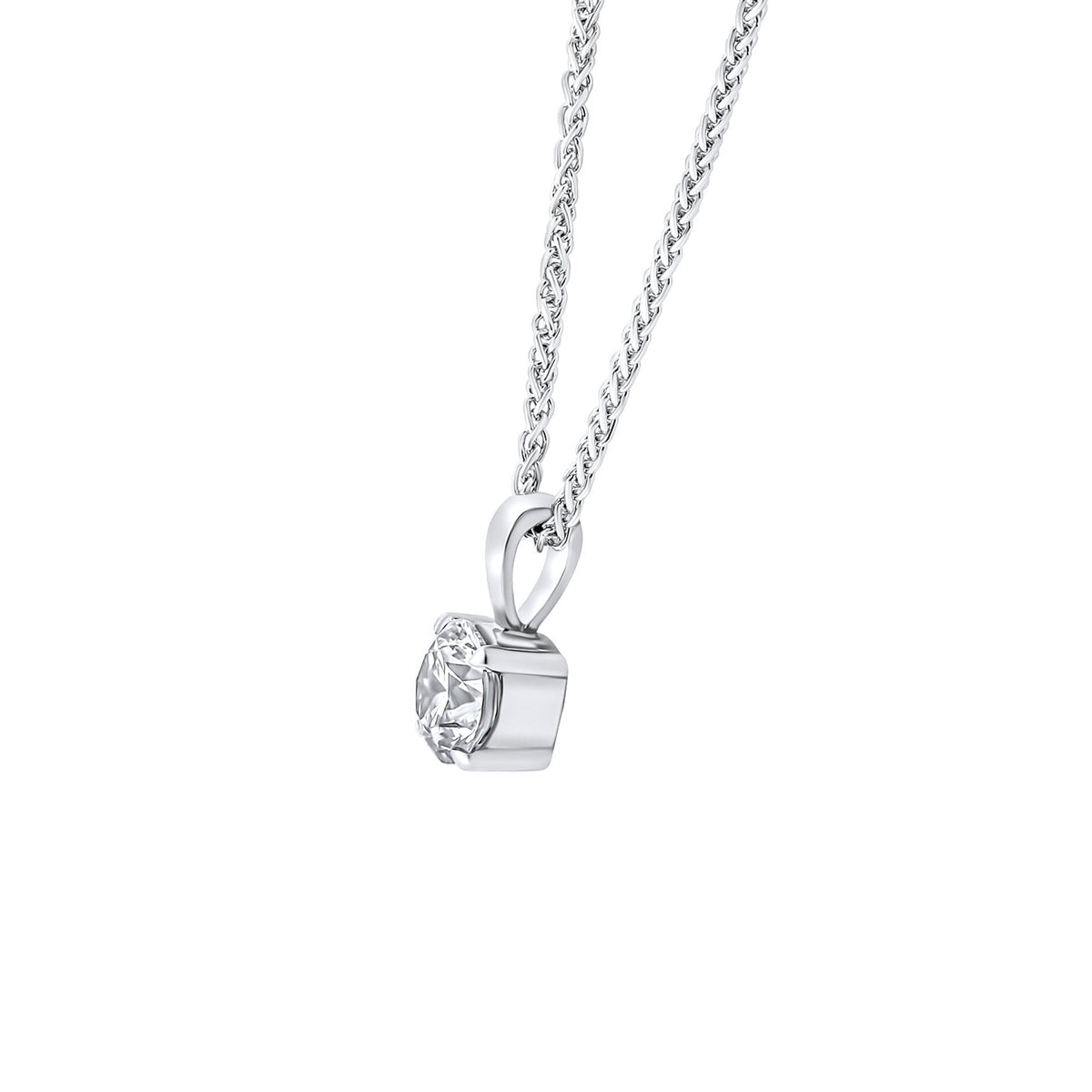 Platinum 0.50ct F VS2 GIA round brilliant cut diamond pendant