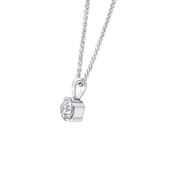 Platinum 0.60ct F VS2 GIA round brilliant cut diamond pendant
