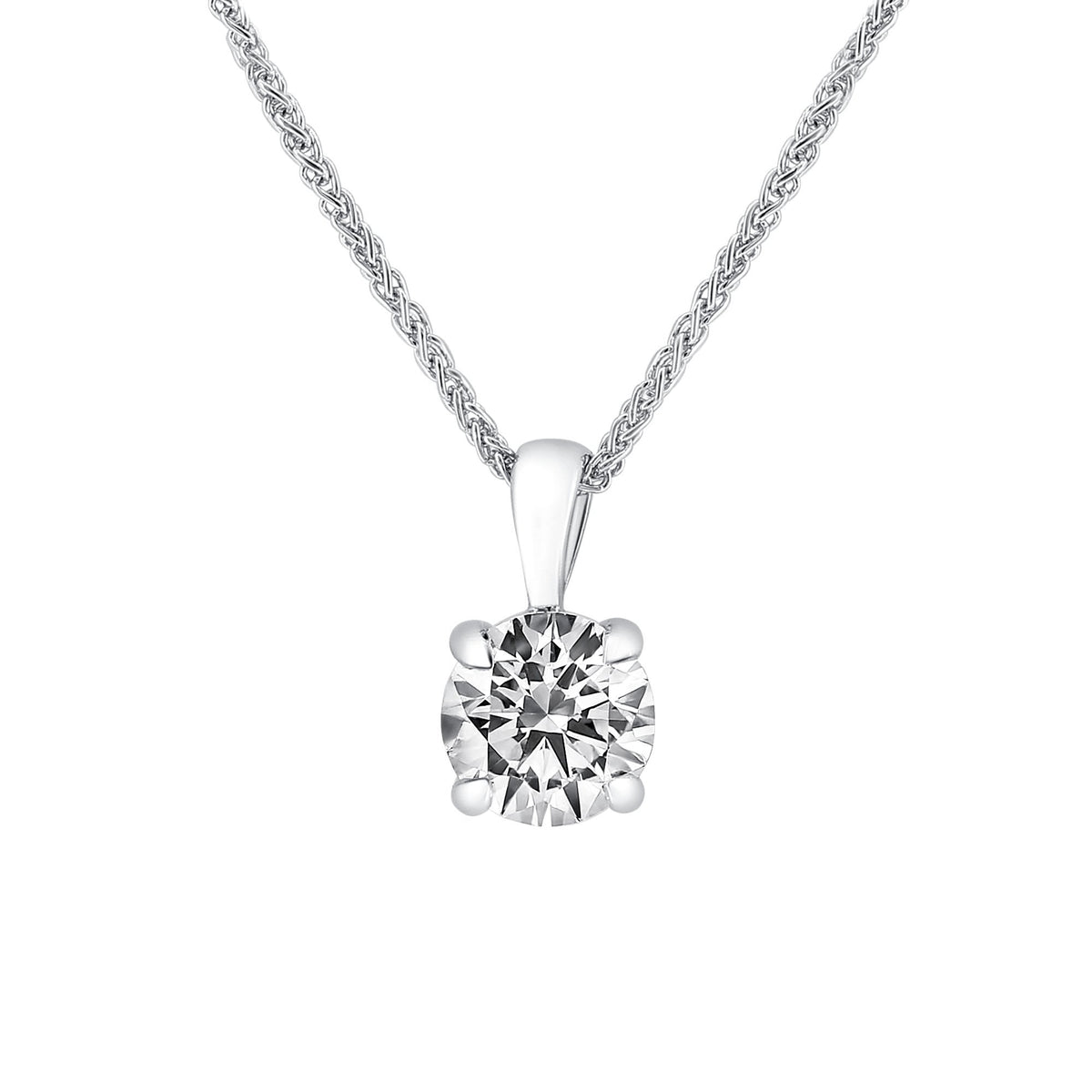 Platinum 1.00ct F VS2 GIA round brilliant cut diamond pendant