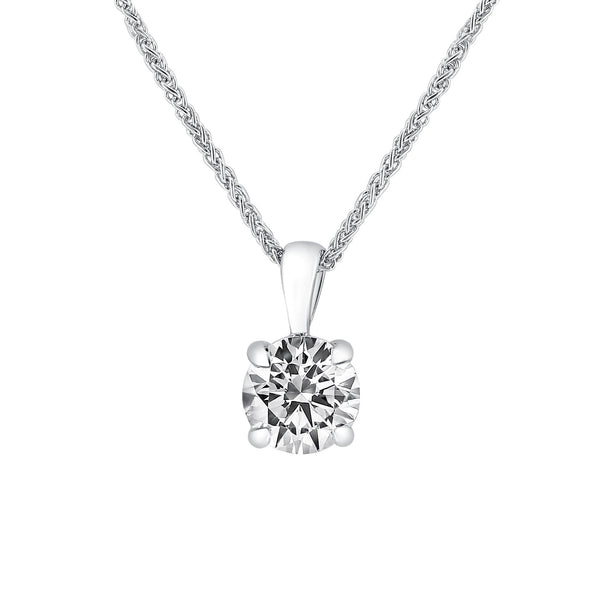 Platinum 1.00ct F VS2 GIA round brilliant cut diamond pendant