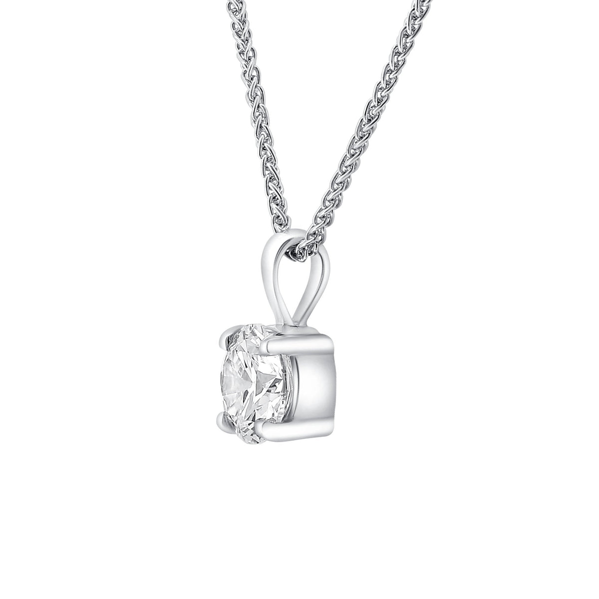Platinum 1.00ct F VS2 GIA round brilliant cut diamond pendant