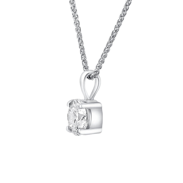 Platinum 1.00ct F VS2 GIA round brilliant cut diamond pendant