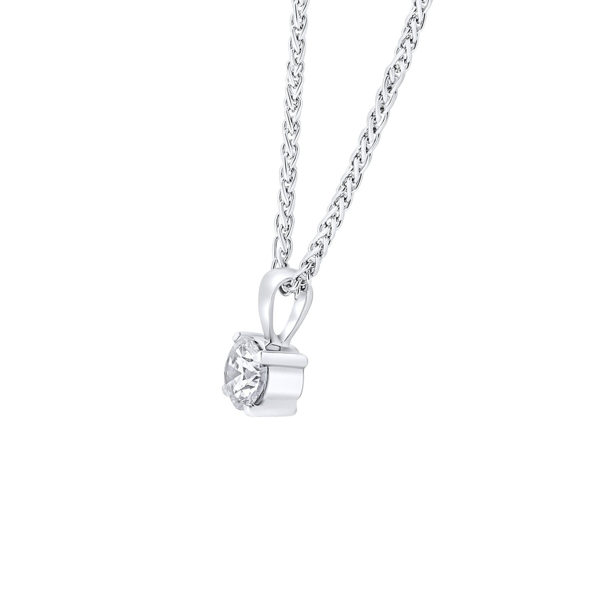 Platinum 0.30ct F VS2 GIA round brilliant cut diamond pendant