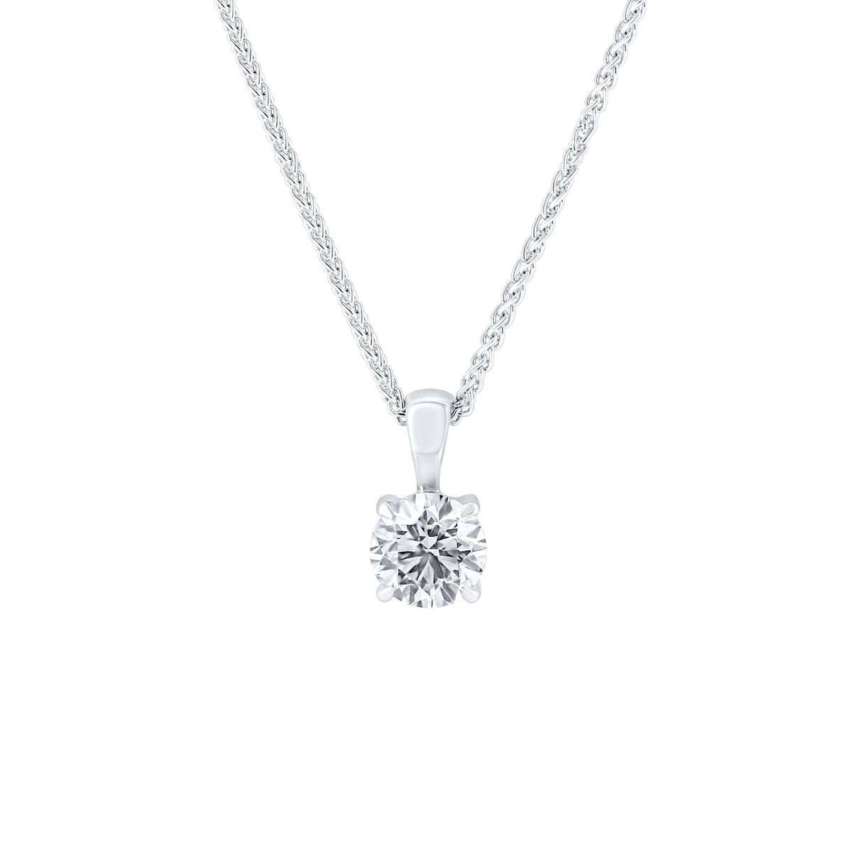 Platinum 0.80ct F VS2 GIA round brilliant cut diamond pendant