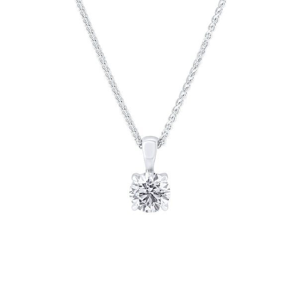 Platinum 0.70ct F VS2 GIA round brilliant cut diamond pendant