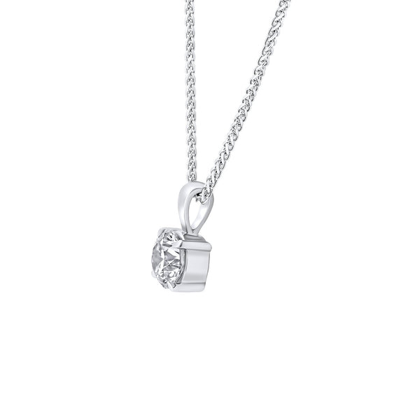 Platinum 0.80ct F VS2 GIA round brilliant cut diamond pendant