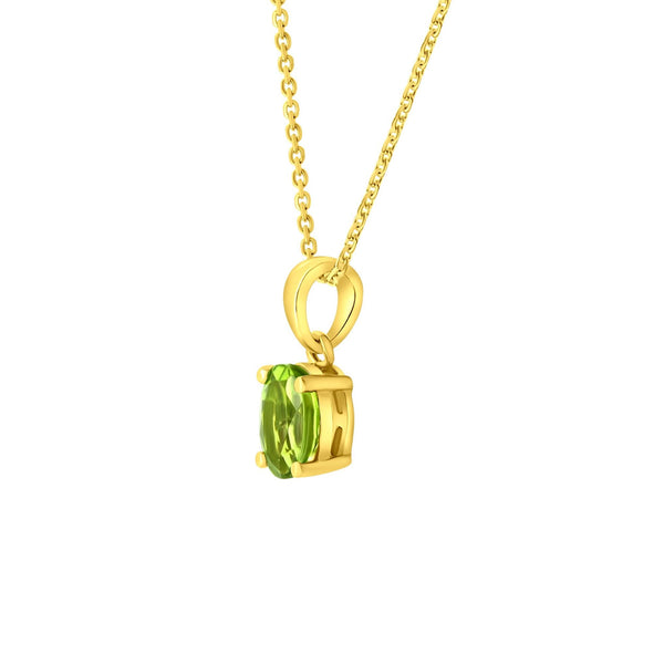 18ct yellow gold 7mm x 5mm peridot pendant