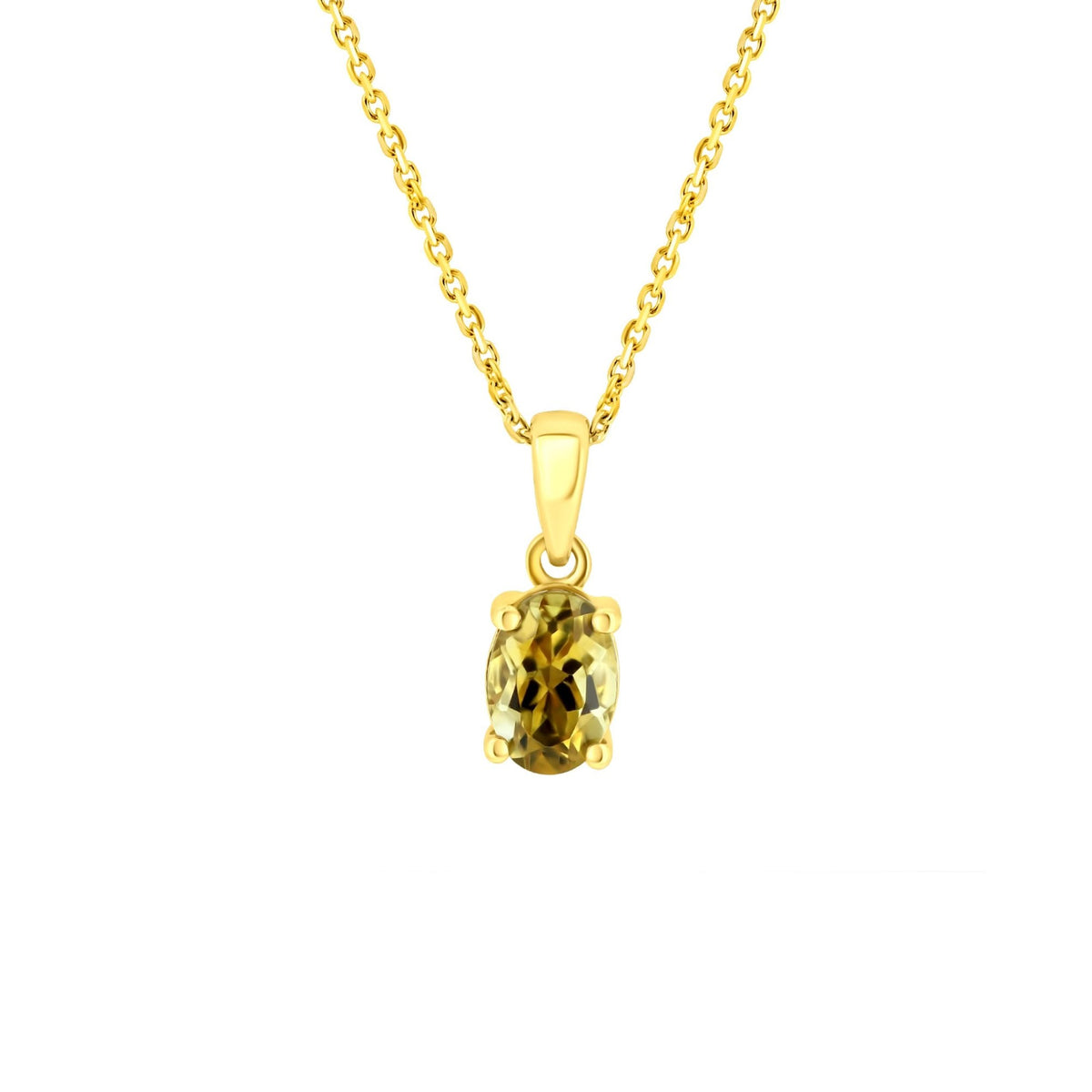 18ct yellow gold 7mm x 5mm citrine pendant