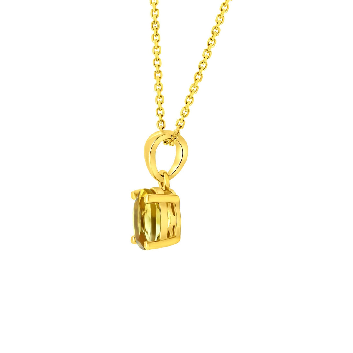 18ct yellow gold 7mm x 5mm citrine pendant