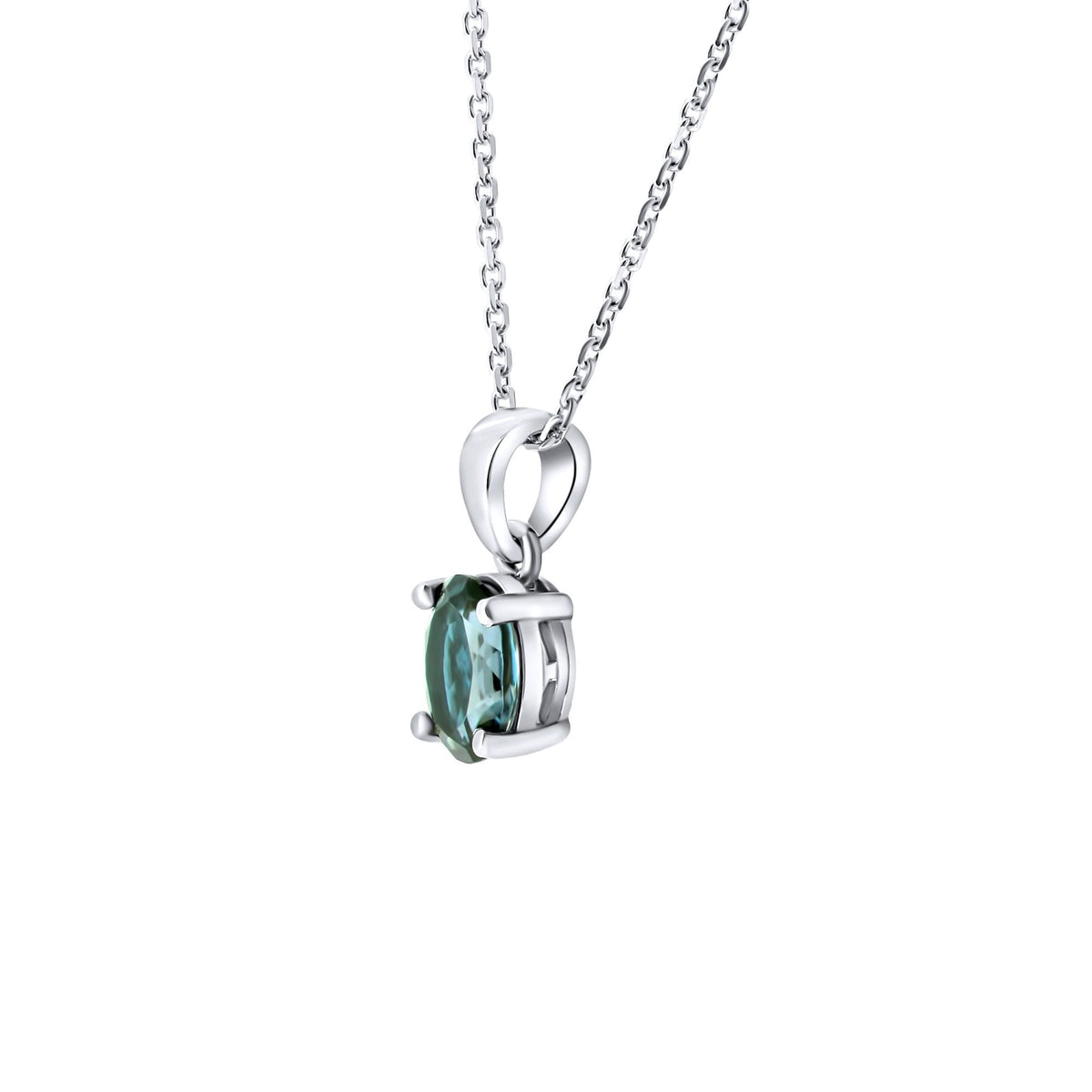 Platinum 7mm x 5mm London blue topaz pendant