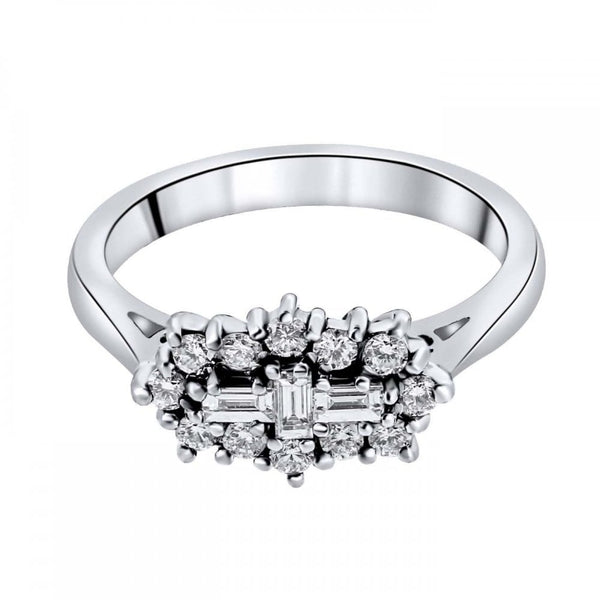 Platinum 0.50ct baguette diamond cluster ring