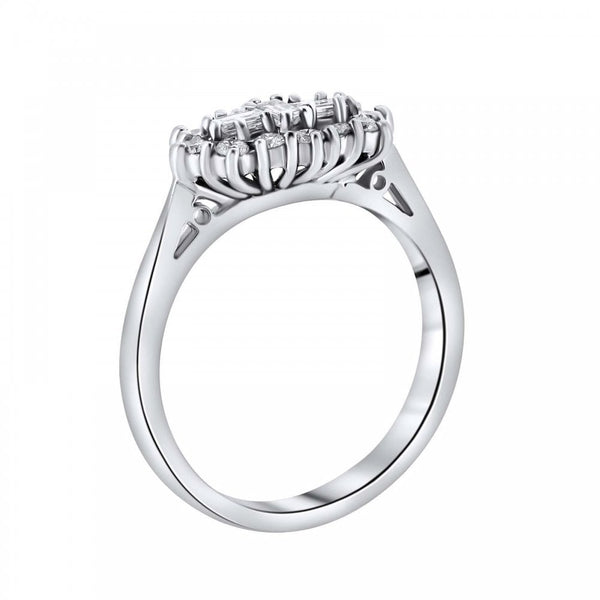Platinum 0.50ct baguette diamond cluster ring
