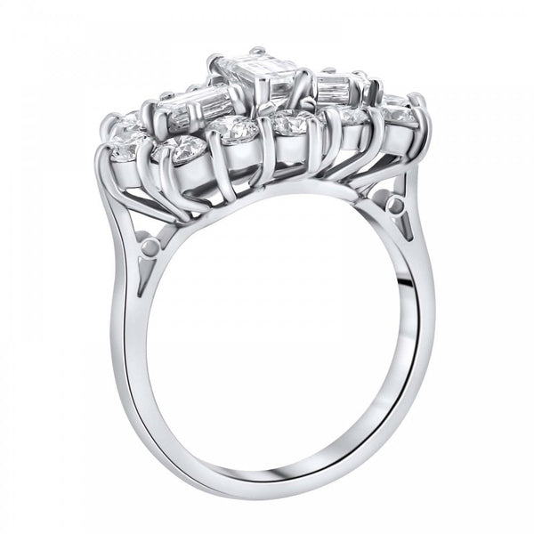 Platinum 2.50ct baguette diamond cluster ring