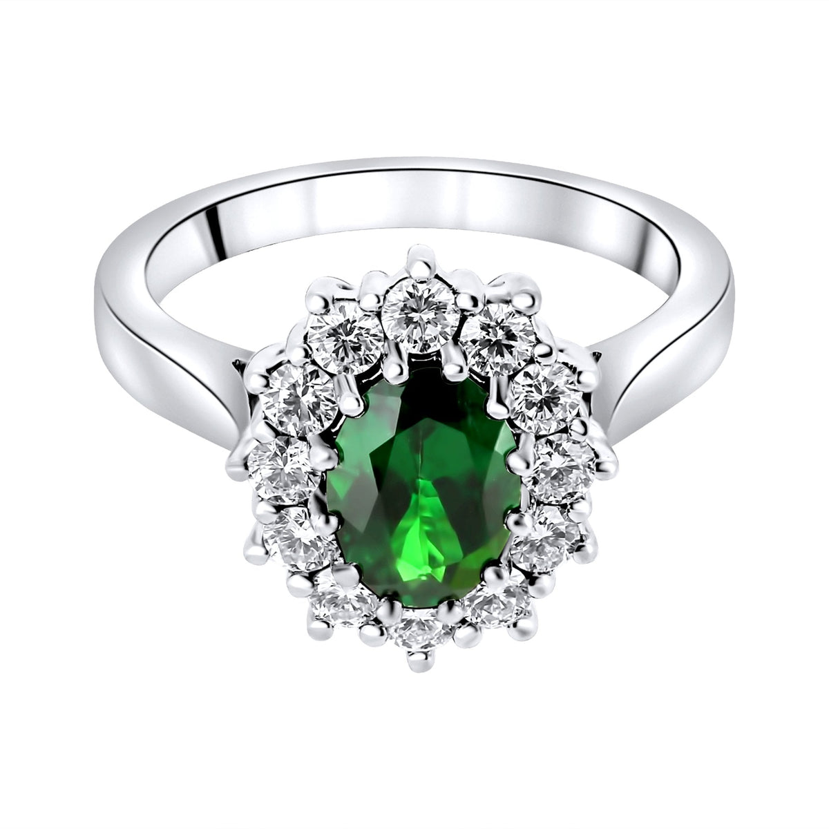 Platinum 1.33ct oval tsavorite garnet & 0.65ct diamond ring