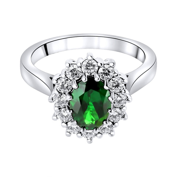 Platinum 1.33ct oval tsavorite garnet & 0.65ct diamond ring
