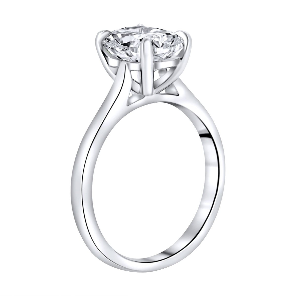 Lab grown platinum 2.08ct D VVS2 elongated cushion diamond ring