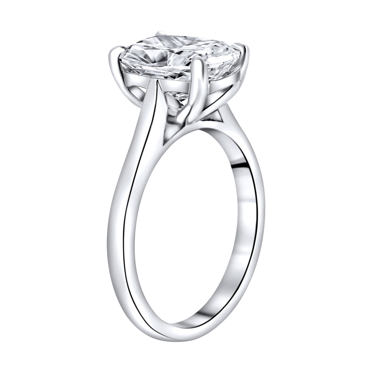 Lab grown platinum 3.08ct D VVS2 elongated cushion diamond ring