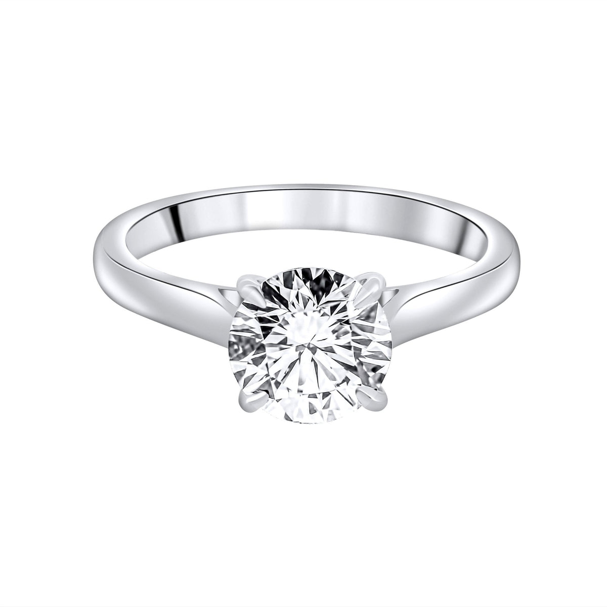 Lab grown platinum 1.50ct D VVS2 IGI round diamond ring